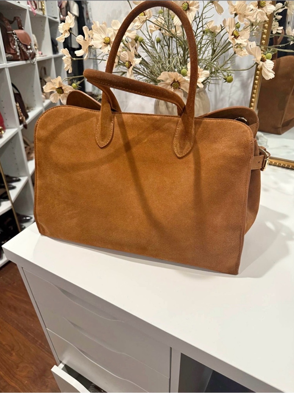 Genuine Suede Leather Tote